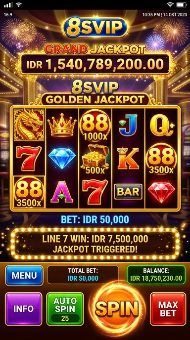 Tampilan antarmuka 8svip yang ramah pengguna.